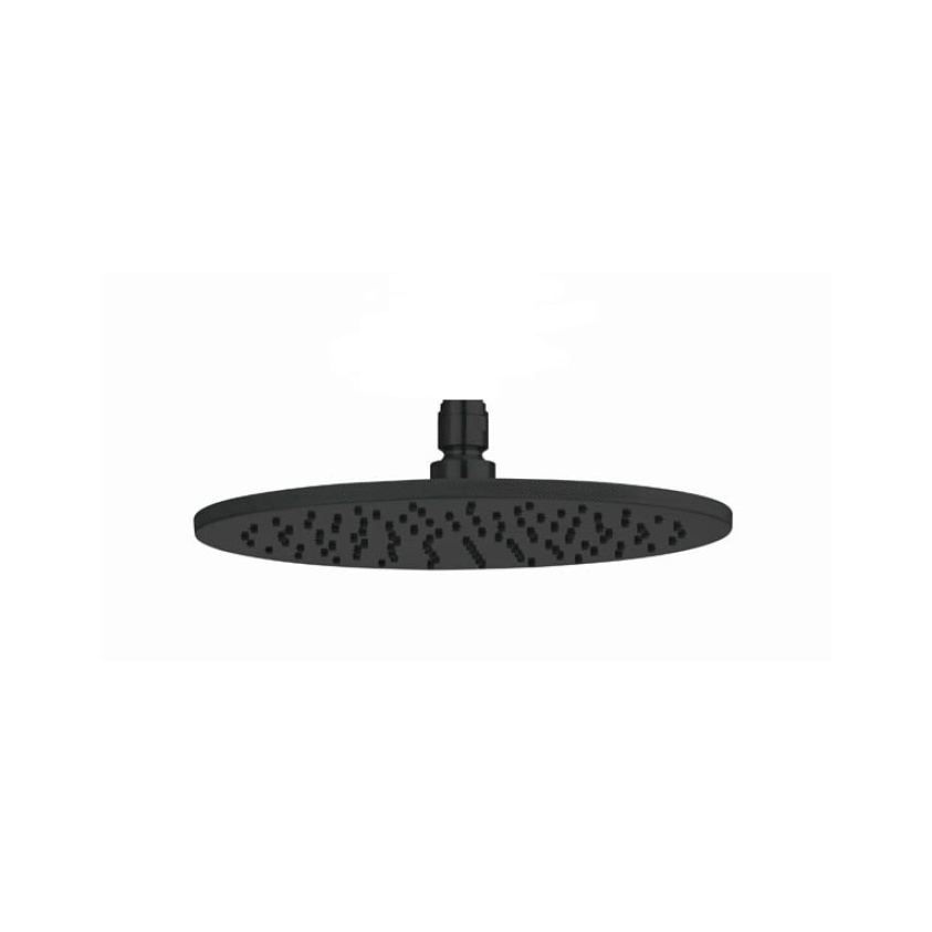 Product Cut out image of the Crosswater Union Matt Black 250mm Round Shower Head